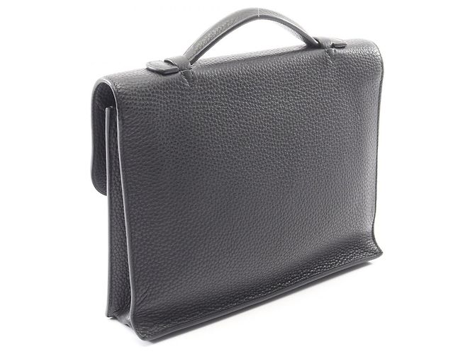 Hermès Borsa da lavoro Sac à Dépêches in pelle Taurillon Clemence nera Nero - vista 2