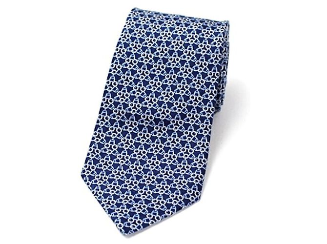 Hermès Hermes silk tie, unworn, slim fit, for men Blue - view 3