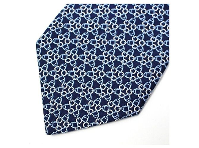 Hermès Hermes silk tie, unworn, slim fit, for men Blue - view 4