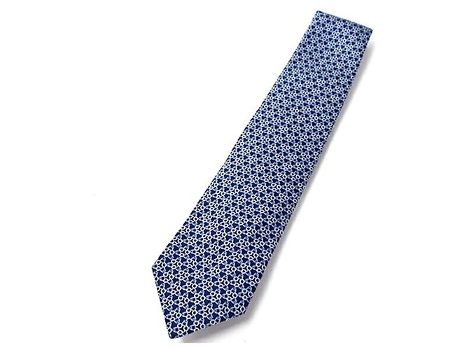 Hermès Hermes silk tie, unworn, slim fit, for men Blue - view 8