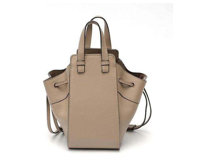 Borsa a Spalla Mini Hammock Loewe in Pelle Greige .. - vista 3