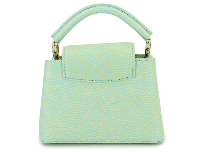 Borsa a mano/spalla Louis Vuitton Capucines MINI, pelle Taurillon, verde acqua, RFID - vista 3