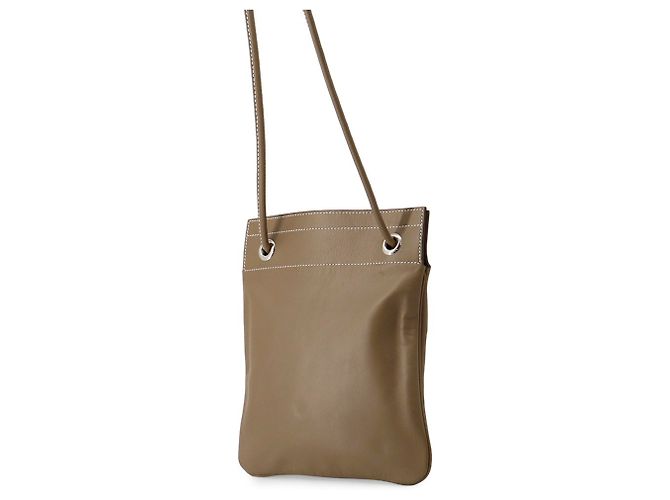 Borsa a Spalla Hermès Sac Aline Mini Etoupe Swift D Stamp Handbag HERMES Marrone - vista 2
