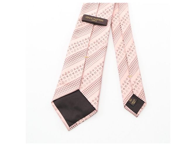 Louis Vuitton Monogram Pattern Silk Tie for Men, Pink - view 3