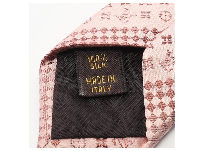 Louis Vuitton Monogram Pattern Silk Tie for Men, Pink - view 5