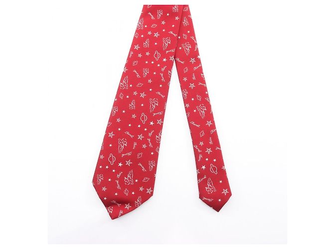 Cravatta in seta CHANEL Constellation da uomo rossa Rosso - vista 2