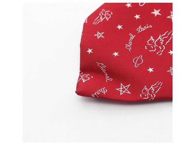 Cravatta in seta CHANEL Constellation da uomo rossa Rosso - vista 6