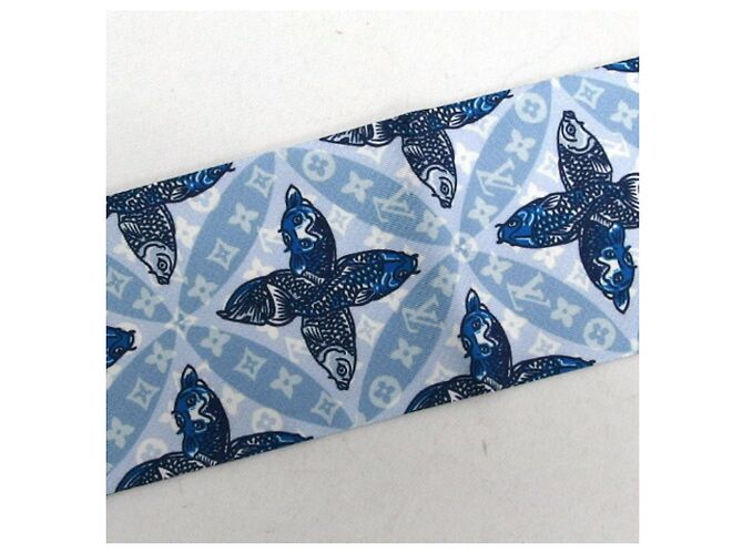 Foulard/Scaldacollo Monogram Animal Fish di Louis Vuitton Blu - vista 10
