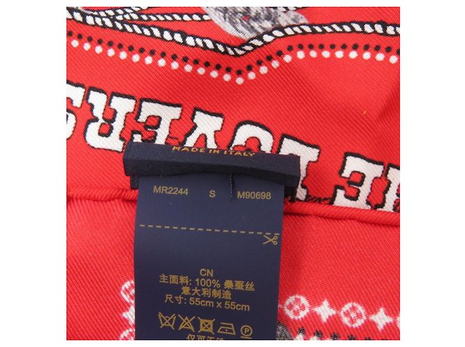 Sciarpa in seta rossa Louis Vuitton Carre LV Rope come nuova VUITTON Rosso - vista 5