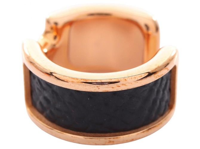 Accessorio Hermès Olympe PM, GP (placcato oro) in pelle, donna, oro e nero - vista 2