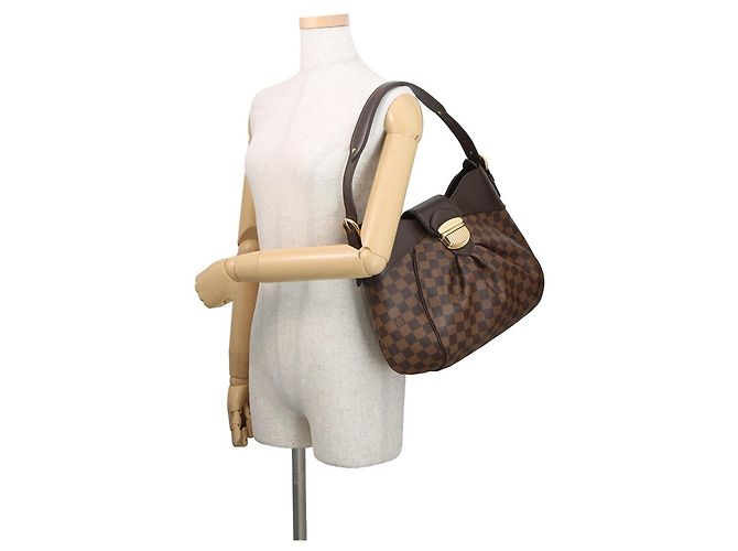 Borsa a Spalla Louis Vuitton Damier Ebene Sistina MM per Donne Marrone - vista 4