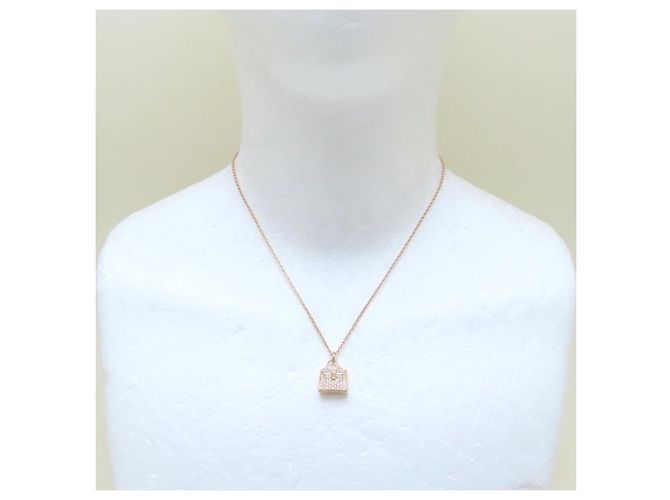 Hermès Collana Amuleto Kelly Diamante . Oro Rosa - vista 2