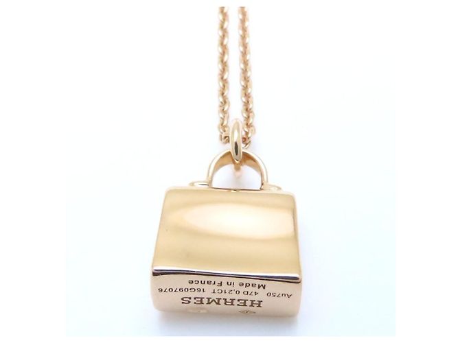 Hermès Collana Amuleto Kelly Diamante . Oro Rosa - vista 4