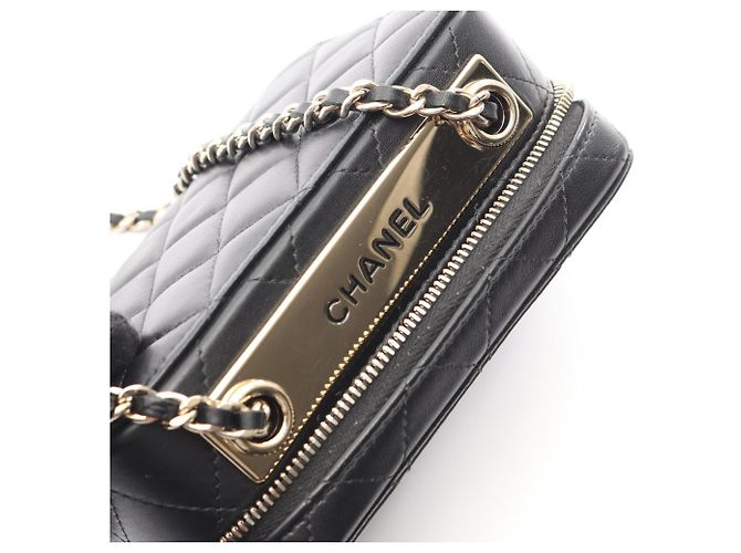 Bolso de hombro mini Trendy CC de Chanel, de cuero de cordero, para mujeres, negro - vista 6