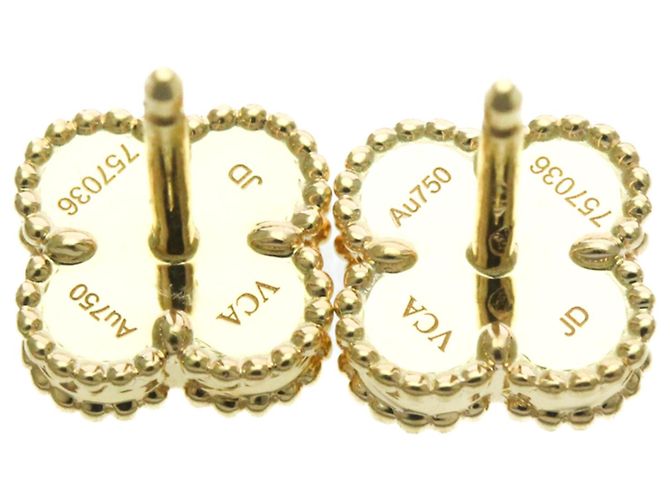 Orecchini a perno Sweet Alhambra in Onice e Oro Giallo di Van Cleef & Arpels - vista 7
