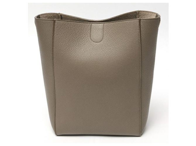 Seau Sangle Céline Bolsa de Ombro Sangle Bucket Small Celine., Couro de bezerro texturizado, Taupe (Gris claro) - vista 3