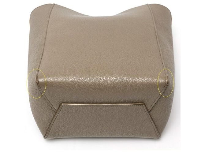 Seau Sangle Céline Bolsa de Ombro Sangle Bucket Small Celine., Couro de bezerro texturizado, Taupe (Gris claro) - vista 5