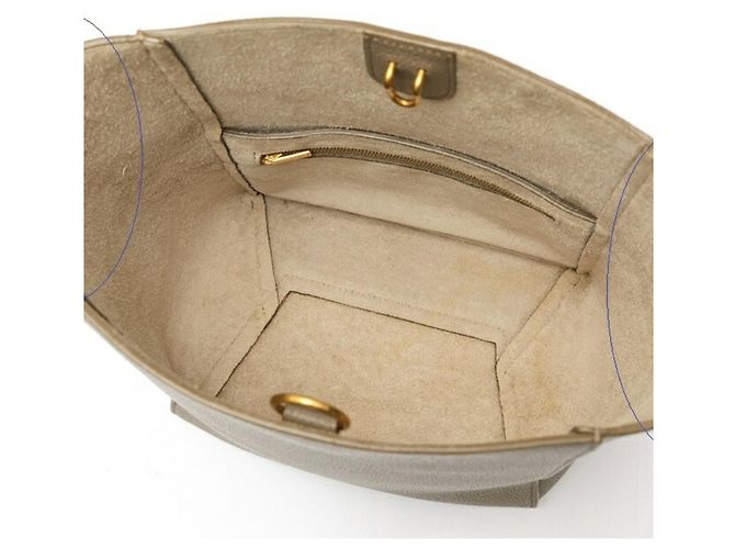 Seau Sangle Céline Bolsa de Ombro Sangle Bucket Small Celine., Couro de bezerro texturizado, Taupe (Gris claro) - vista 6