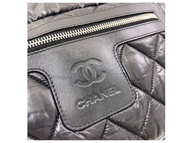 Borsa tote Chanel Coco Cocoon con hardware argentato, materiale in nylon, da donna. Nero - vista 16