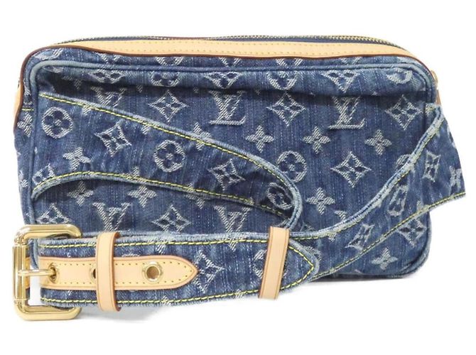 Borsa a spalla bumbag in denim Monogram Louis Vuitton Blu - vista 2