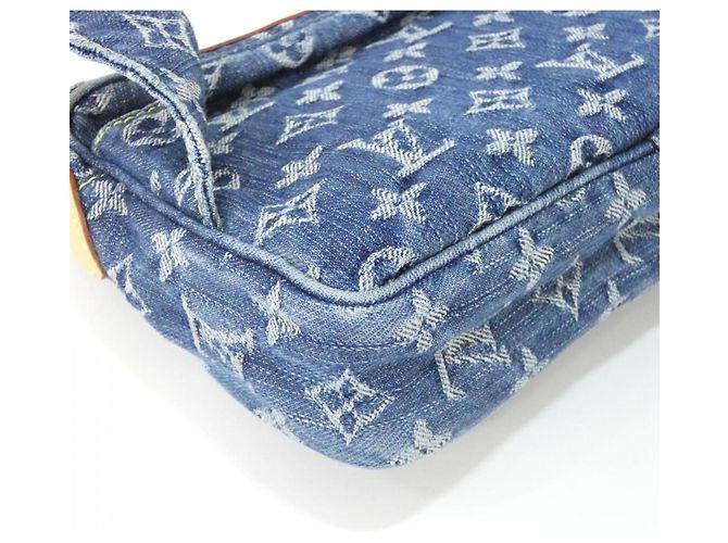 Borsa a spalla bumbag in denim Monogram Louis Vuitton Blu - vista 3