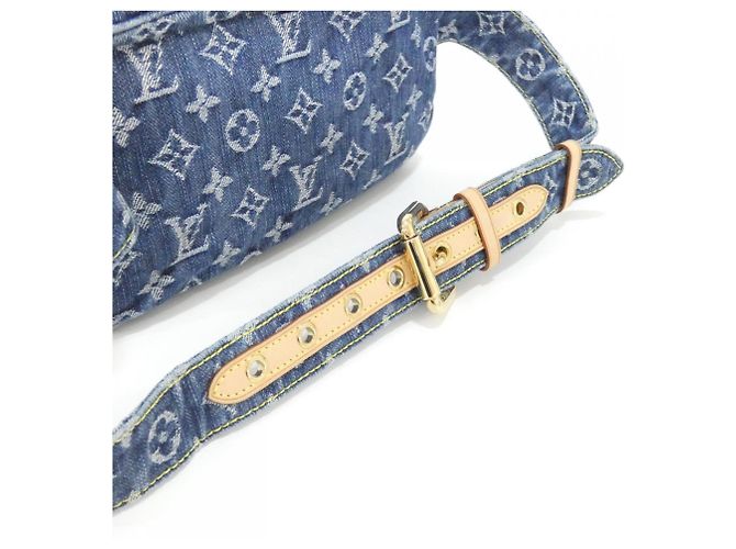 Borsa a spalla bumbag in denim Monogram Louis Vuitton Blu - vista 5