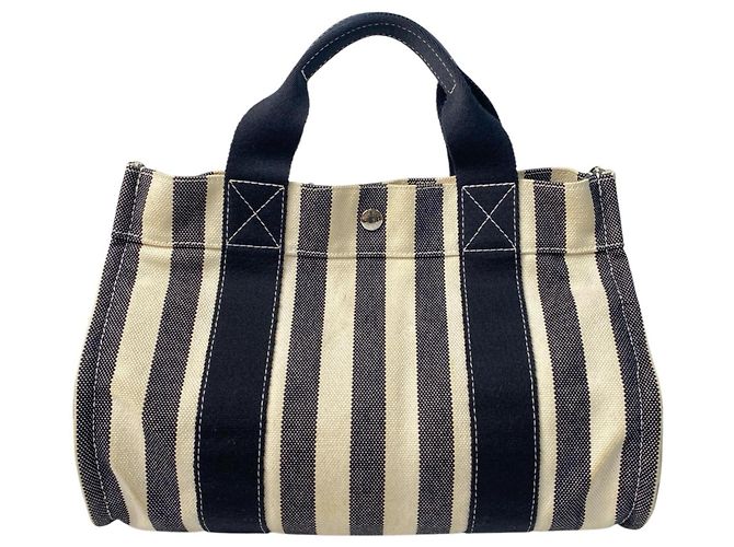 Bolsa tote em canvas Cannes PM da Hermès com bolsa para mulheres Preto - vista 2