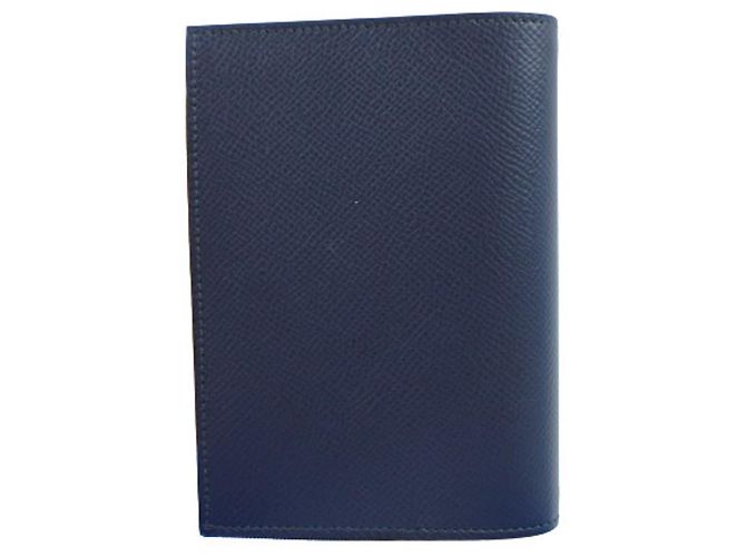 Hermès Copertura per notebook HERMES Agenda GM, pelle Epsom blu navy x grigia, design bicolore, per uomini e donne. Marrone - vista 2