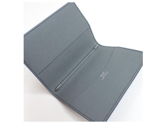 Hermès Copertura per notebook HERMES Agenda GM, pelle Epsom blu navy x grigia, design bicolore, per uomini e donne. Marrone - vista 4