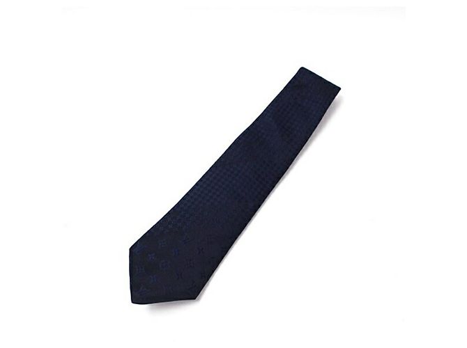 Louis Vuitton Silk Tie, Mixed Monogram Damier Monogram, LOUIS VUITTON, Men's Navy blue - view 8