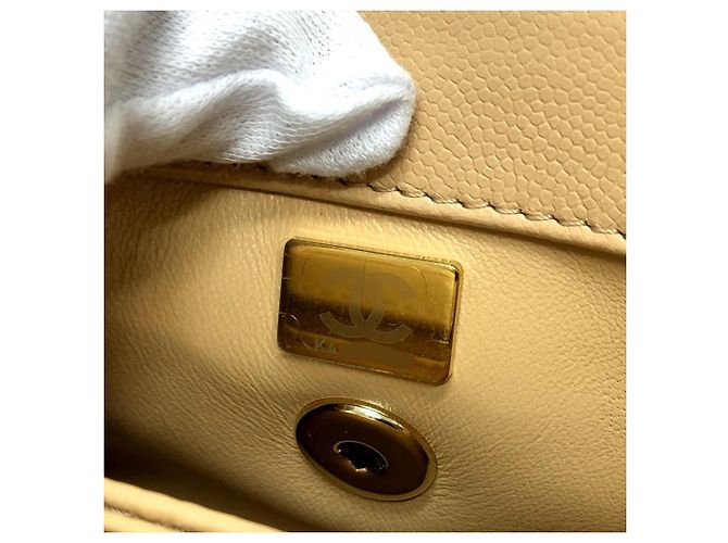 CHANEL Matelassé Coco Handle XS Borsa a Spalla Pelle Caviar Donna Beige - vista 15