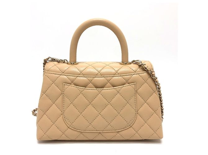 CHANEL Matelassé Coco Handle XS Borsa a Spalla Pelle Caviar Donna Beige - vista 2
