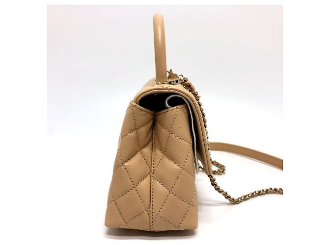 CHANEL Matelassé Coco Handle XS Borsa a Spalla Pelle Caviar Donna Beige - vista 4