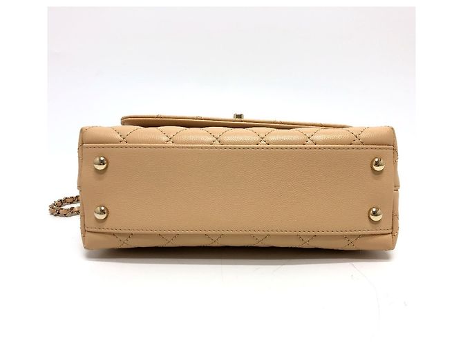 CHANEL Matelassé Coco Handle XS Borsa a Spalla Pelle Caviar Donna Beige - vista 5