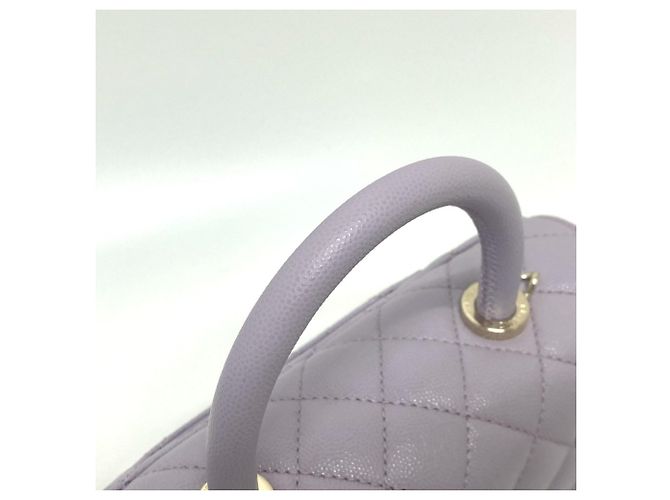 CHANEL Borsa Matelassé Coco Handle in Pelle Caviar per Donna Viola Lavanda Porpora - vista 12