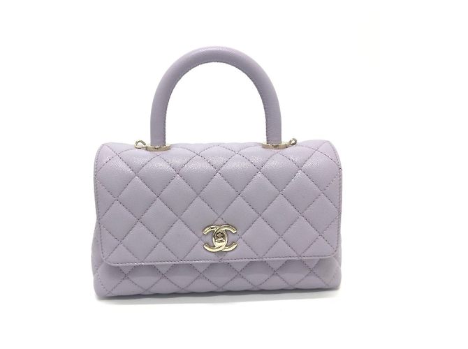 CHANEL Borsa Matelassé Coco Handle in Pelle Caviar per Donna Viola Lavanda Porpora - vista 2