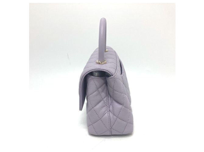 CHANEL Borsa Matelassé Coco Handle in Pelle Caviar per Donna Viola Lavanda Porpora - vista 4