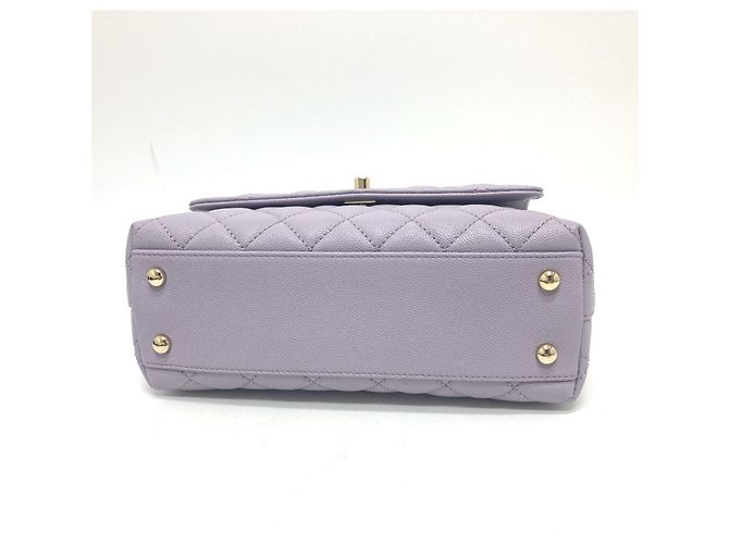 CHANEL Borsa Matelassé Coco Handle in Pelle Caviar per Donna Viola Lavanda Porpora - vista 6