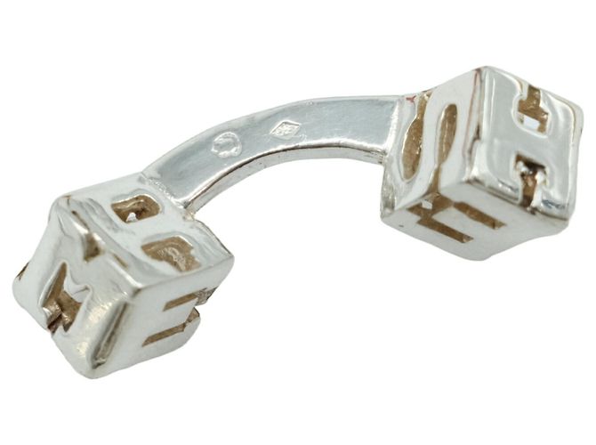 Hermès HERMES Cube Cufflinks for Men, Silver Silvery - view 4