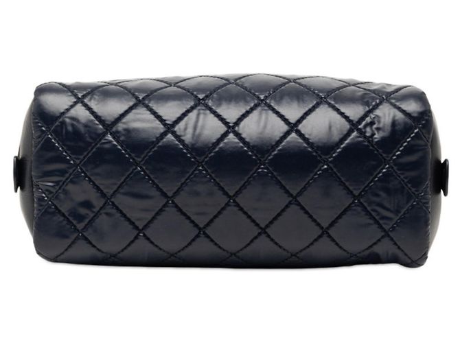 Chanel Coco Cocoon Handtasche Zubehörtasche Navy Nylon Leder Damen CHANEL Marineblau - Ansicht 3
