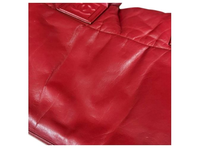Wendbare kleine Tote-Tasche, Coco Cocoon Leder rot, Damen CHANEL Schwarz - Ansicht 12