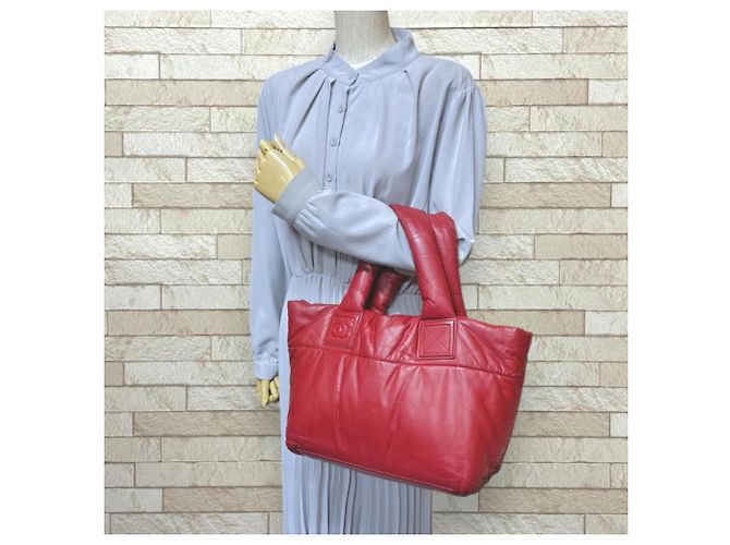 Wendbare kleine Tote-Tasche, Coco Cocoon Leder rot, Damen CHANEL Schwarz - Ansicht 2