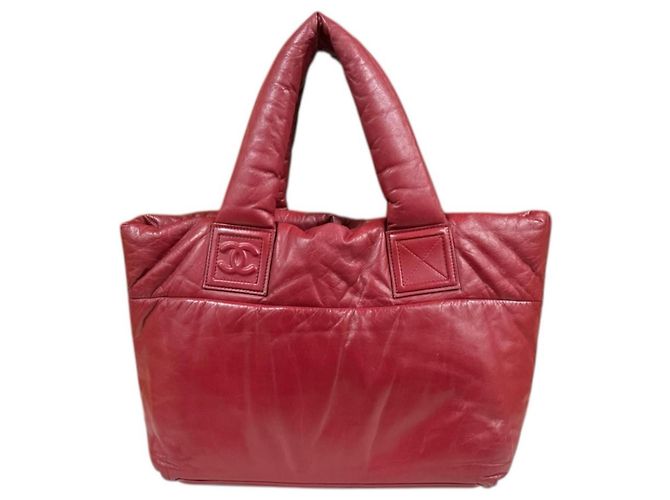 Wendbare kleine Tote-Tasche, Coco Cocoon Leder rot, Damen CHANEL Schwarz - Ansicht 3