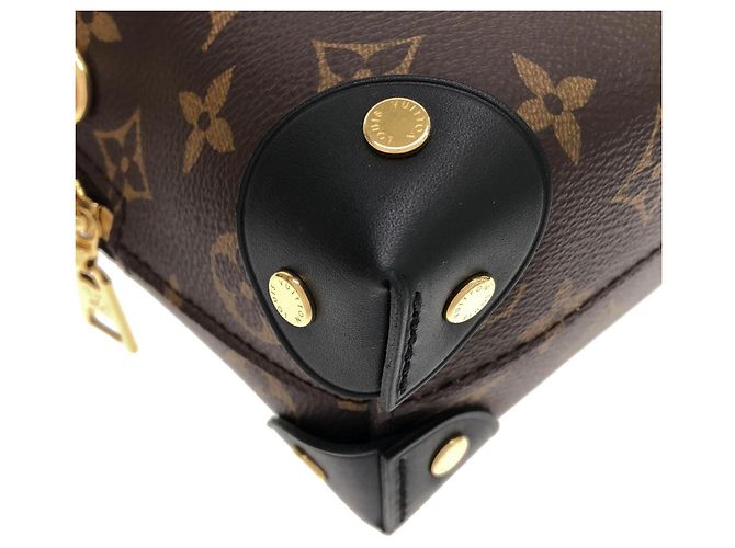 Borsa Louis Vuitton Monogram Petite Malle Souple Nero - vista 3