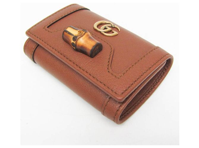 Portachiavi in pelle Gucci Bamboo Diana per donne - Marrone - vue 5
