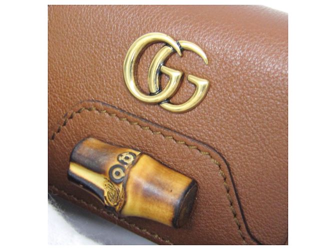 Portachiavi in pelle Gucci Bamboo Diana per donne - Marrone - vue 6