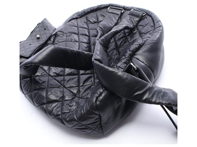 Zaino/borsa Chanel Coco Cocoon, nylon e pelle, donna, nero - vista 6