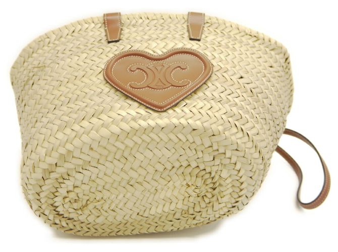 Céline Borsa a Spalla Celine Teen Triomphe Classic Panier Beige - vista 3