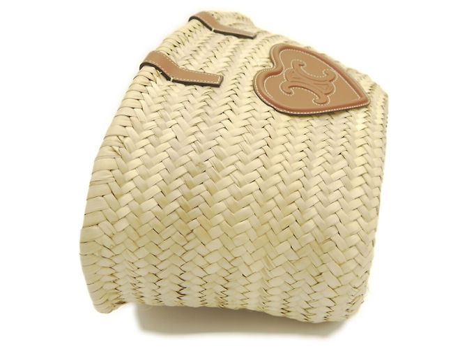 Céline Borsa a Spalla Celine Teen Triomphe Classic Panier Beige - vista 5