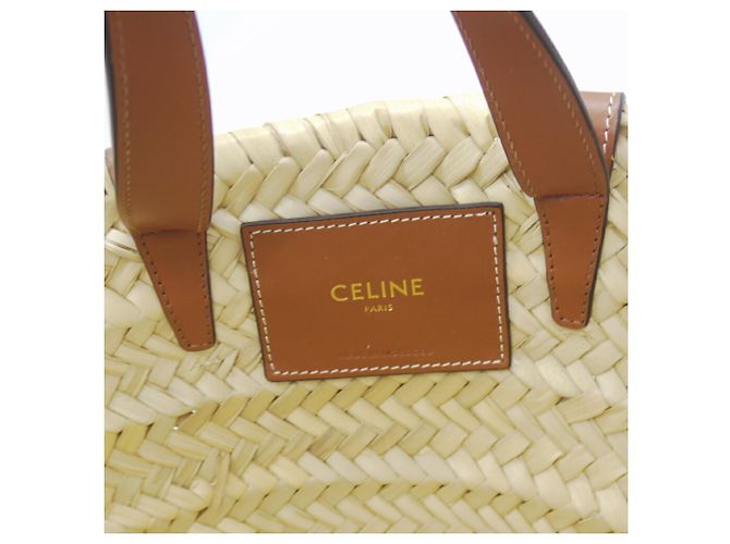 Céline Borsa a Spalla Celine Teen Triomphe Classic Panier Beige - vista 8